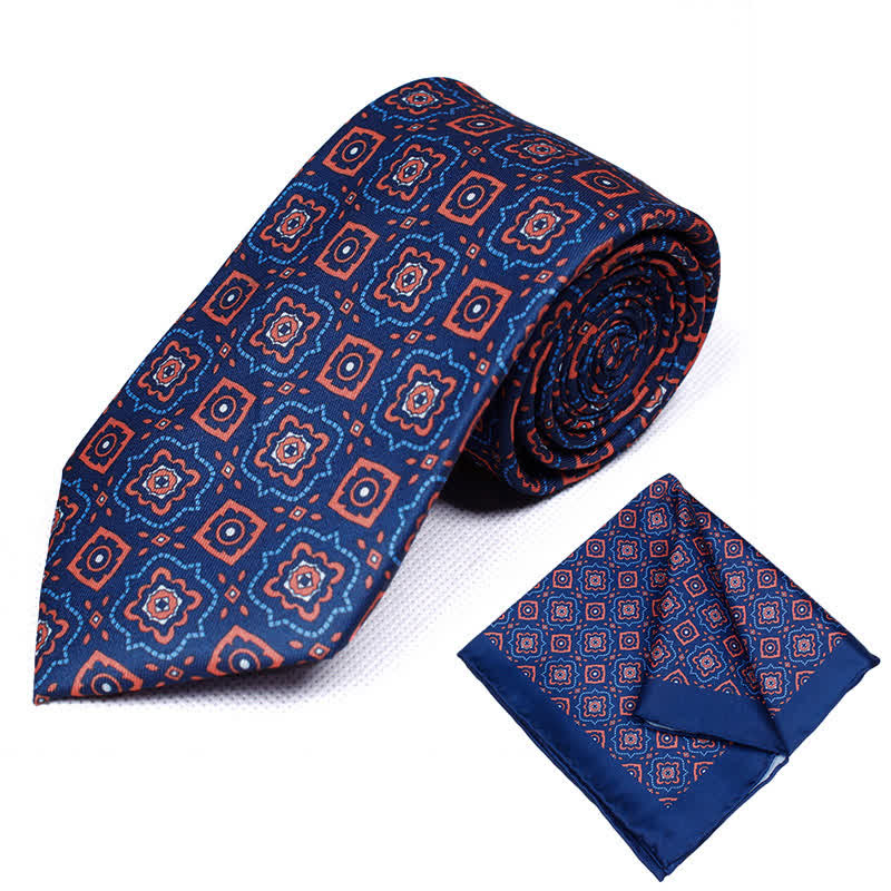2-teiliges Herren-Taschentuch-Krawattenset mit geometrischem Paisleymuster - Stil Nr. 1 - image 1