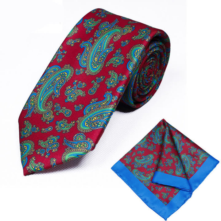 2-teiliges Herren-Taschentuch-Krawattenset mit geometrischem Paisleymuster - Stil #3 - image 4