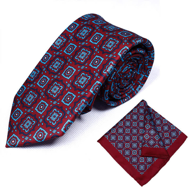 2-teiliges Herren-Taschentuch-Krawattenset mit geometrischem Paisleymuster - Stil #12 - image 13