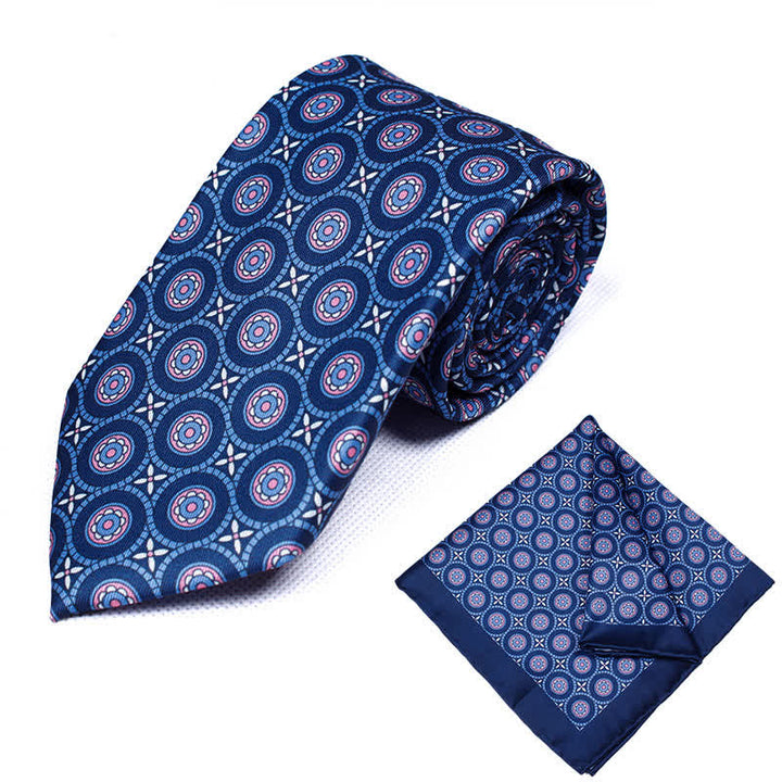 2-teiliges Herren-Taschentuch-Krawattenset mit geometrischem Paisleymuster - Stil #13 - image 14