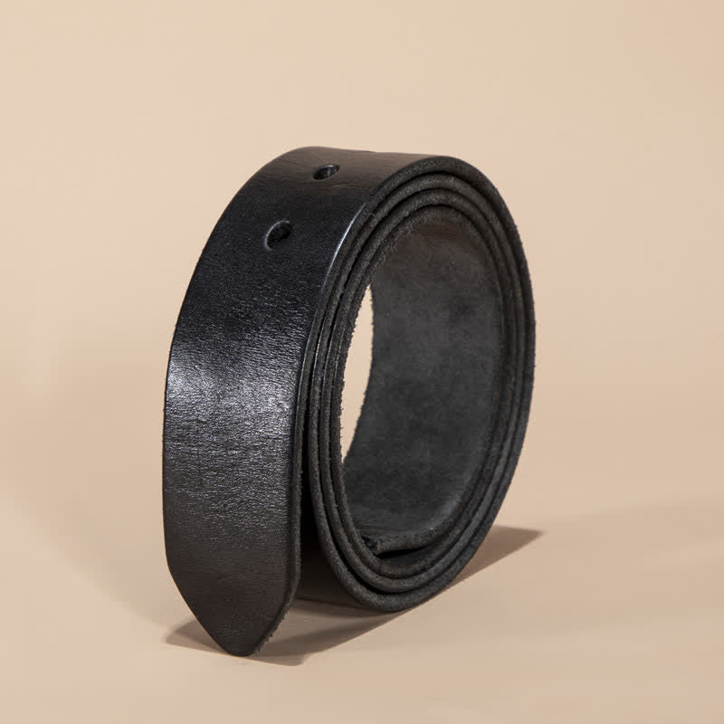 Echtleder Gürtelband ohne Gürtelschnalle - Schwarz - 46 - image 6