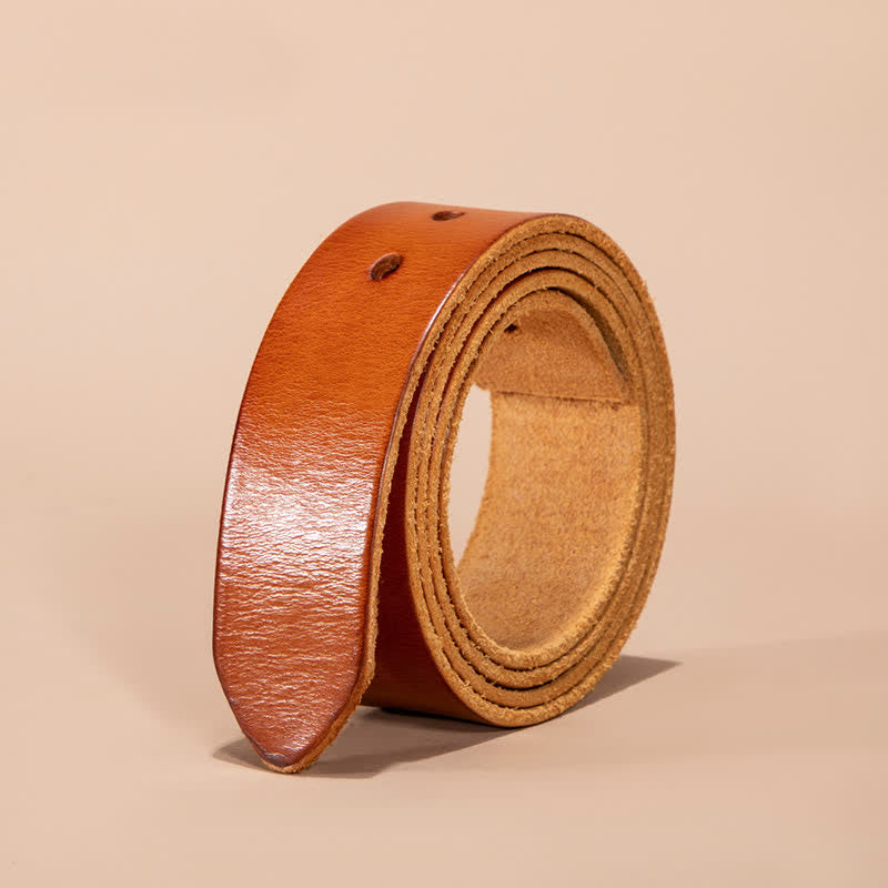 Echtleder Gürtelband ohne Gürtelschnalle - Orange - 46 - image 0