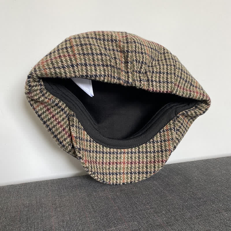 Beige schottische kariertes Tweed-Brett für Ballonmützen