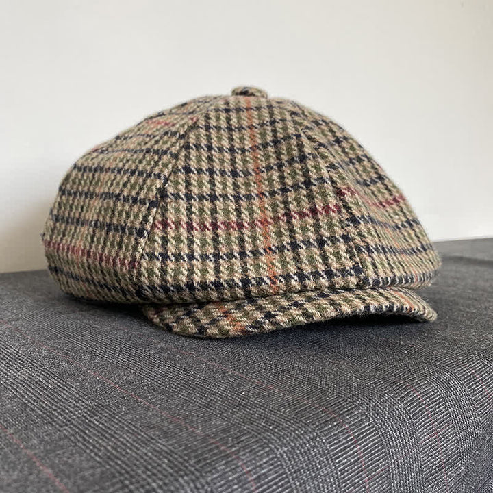 Beige schottische kariertes Tweed-Brett für Ballonmützen