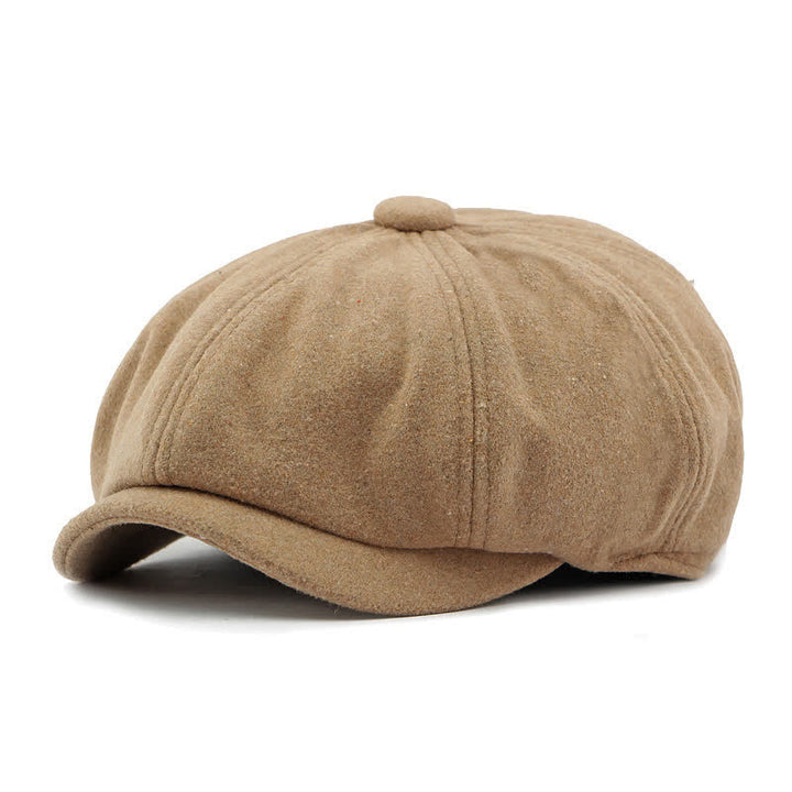 Farblich passende modische Zeitungsjungen-Baskenmütze mit Nähten - Khaki - Einstellbar (21 5/8"-23 1/4") - image 20