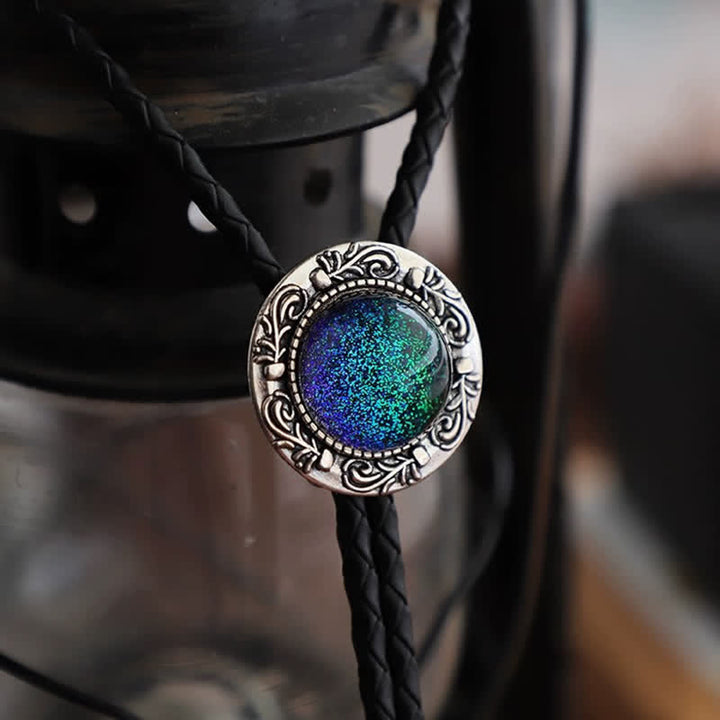 Mermaid Tears Retro Blau-Grün Anhänger Bolo Krawatte