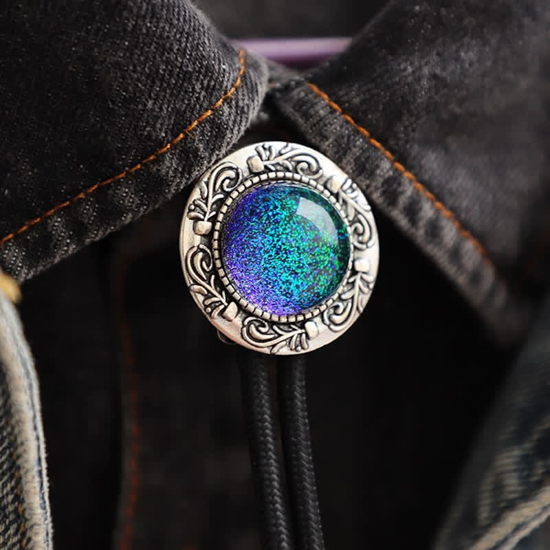 Mermaid Tears Retro Blau-Grün Anhänger Bolo Krawatte