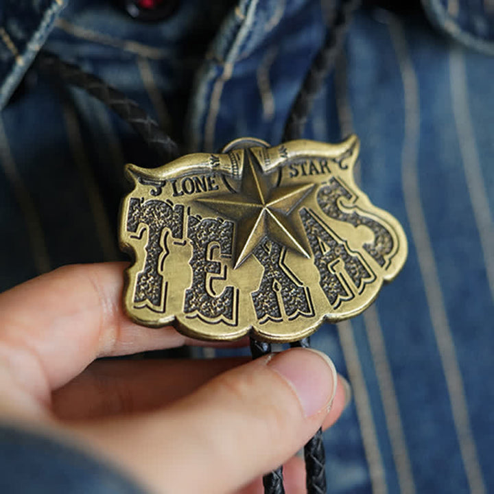 Bolotie mit Anhänger „Texas Lone Star Longhorn“
