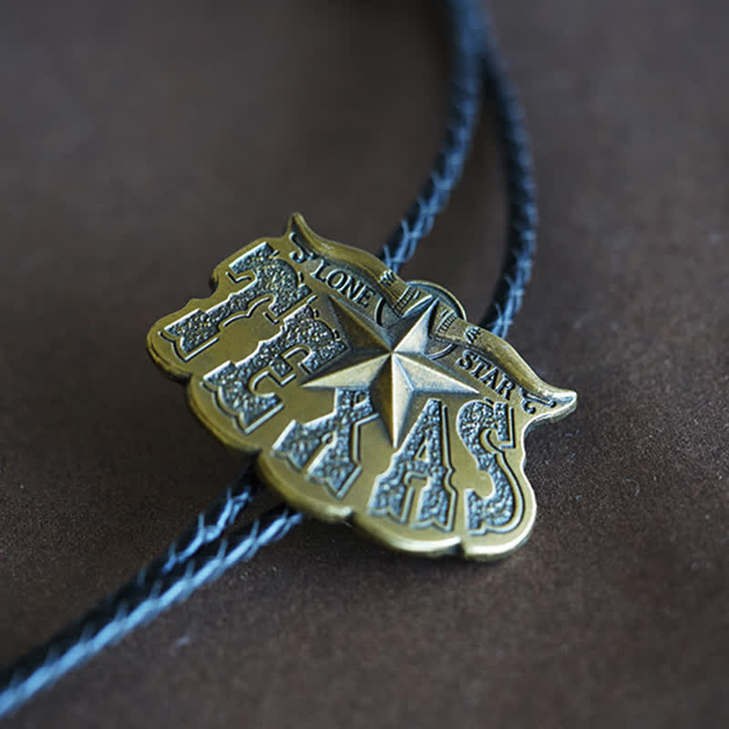 Bolotie mit Anhänger „Texas Lone Star Longhorn“