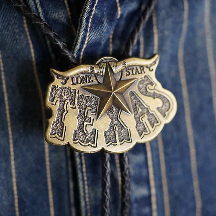 Bolotie mit Anhänger „Texas Lone Star Longhorn“