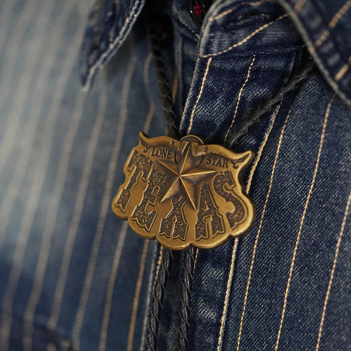 Bolotie mit Anhänger „Texas Lone Star Longhorn“