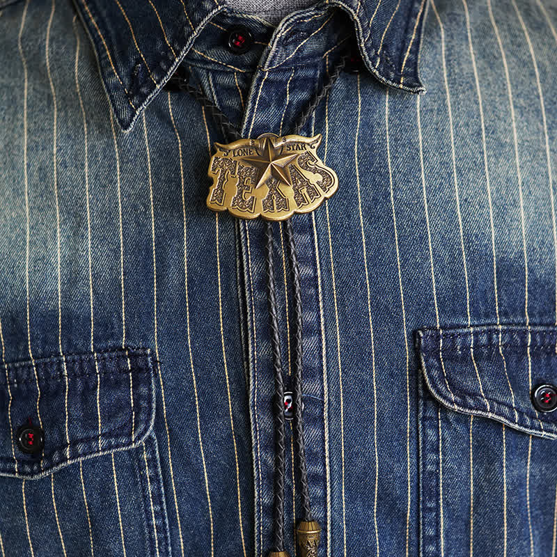 Bolotie mit Anhänger „Texas Lone Star Longhorn“