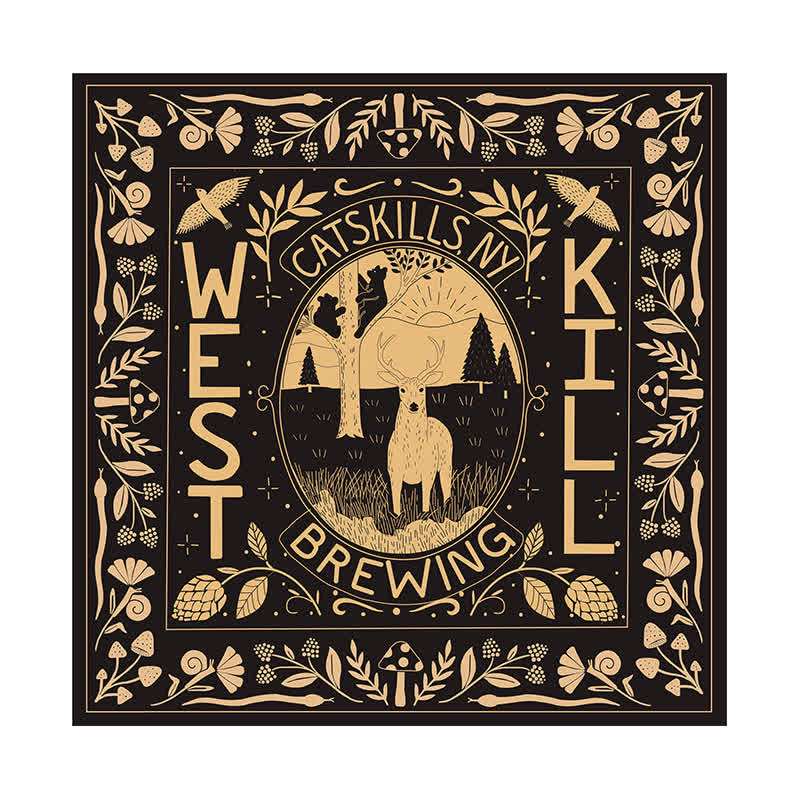 Schwarzer Hunter Deer West Kill Quadratischer Schal