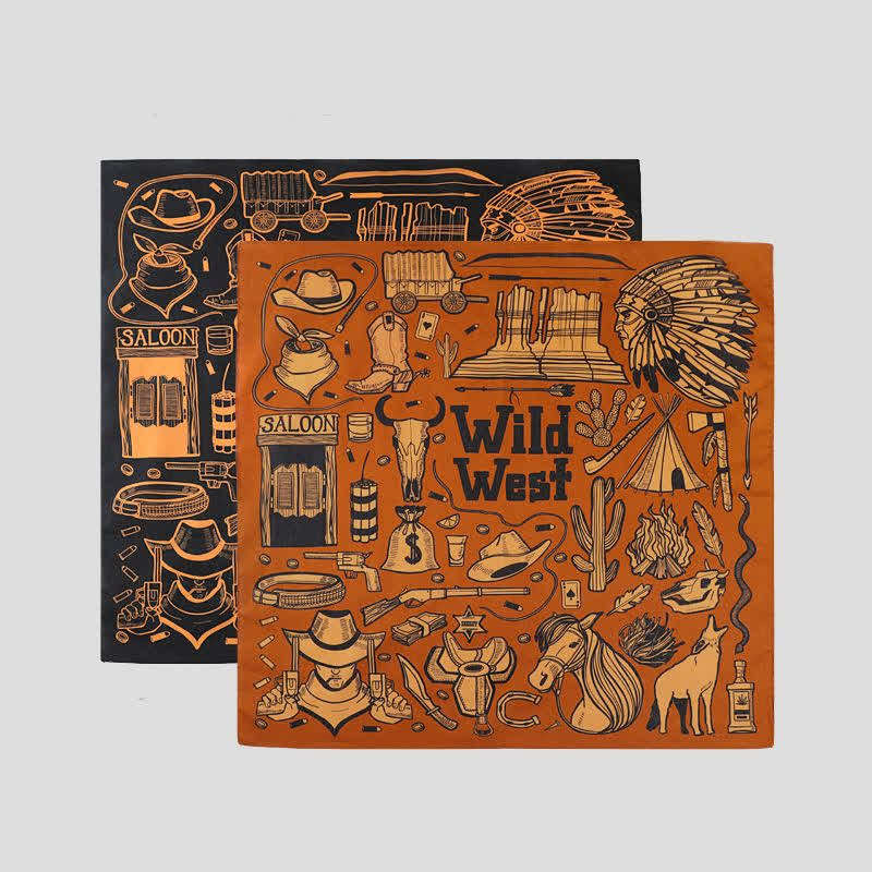 Quadratischer Schal mit ethnischem, indischem Wildwest-Element