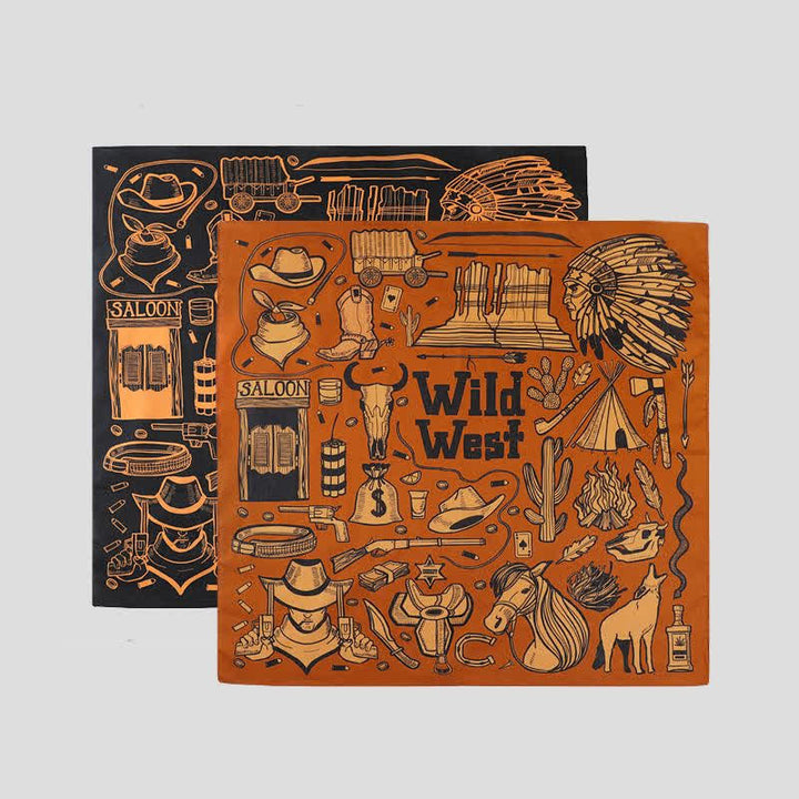Quadratischer Schal mit ethnischem, indischem Wildwest-Element