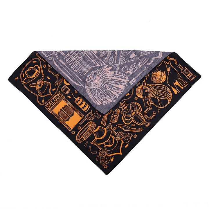 Quadratischer Schal mit ethnischem, indischem Wildwest-Element