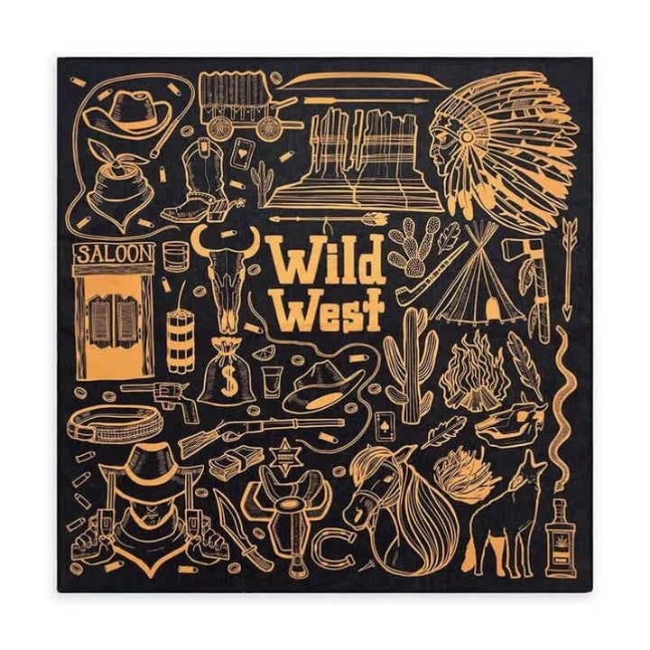 Quadratischer Schal mit ethnischem, indischem Wildwest-Element