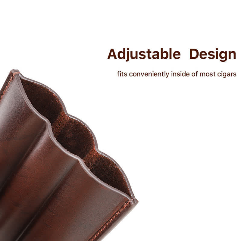 Braunes tragbares Zigarren-Humidor-Zigarrenetui aus Leder (für drei Zigarren) - image 7