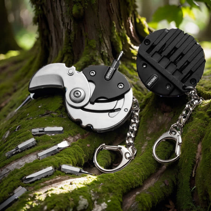 8-in-1-Mehrzweckmesser-Schraubendreher EDC-Werkzeug-Schlüsselanhänger