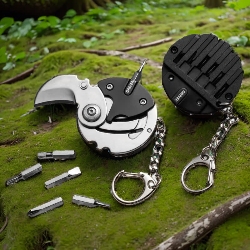 8-in-1-Mehrzweckmesser-Schraubendreher EDC-Werkzeug-Schlüsselanhänger - image 0