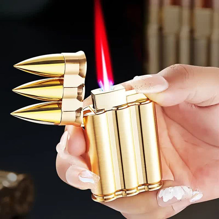 Three Bullets nachfüllbares Butanfeuerzeug mit Metallgehäuse