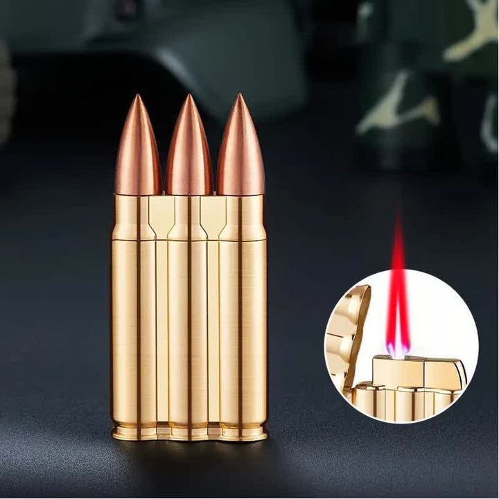 Three Bullets nachfüllbares Butanfeuerzeug mit Metallgehäuse