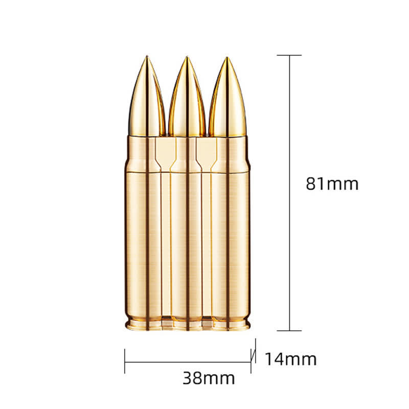 Three Bullets nachfüllbares Butanfeuerzeug mit Metallgehäuse