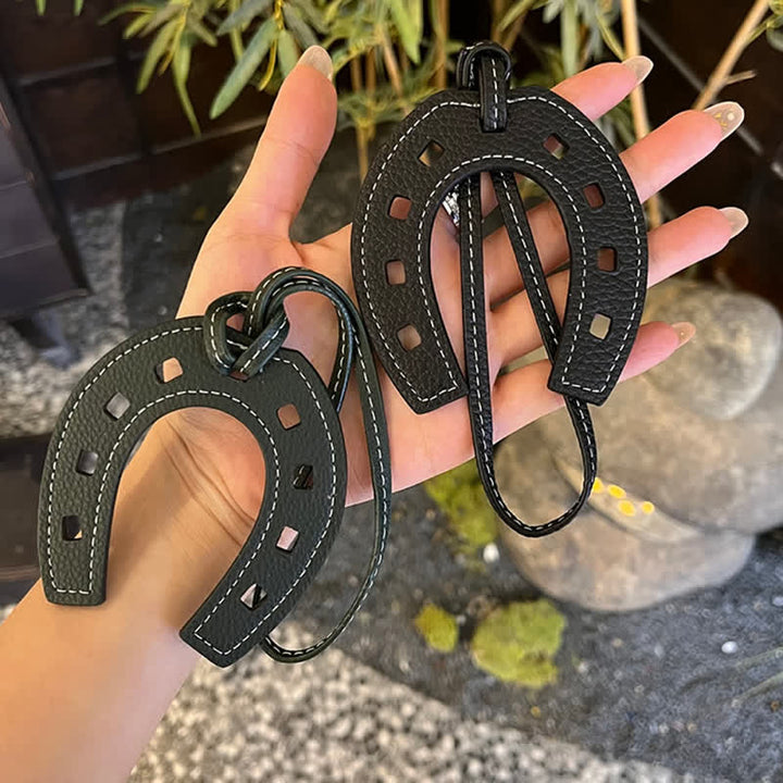 Hangings Einfacher Hufeisenanhänger Leder-Schlüsselanhänger