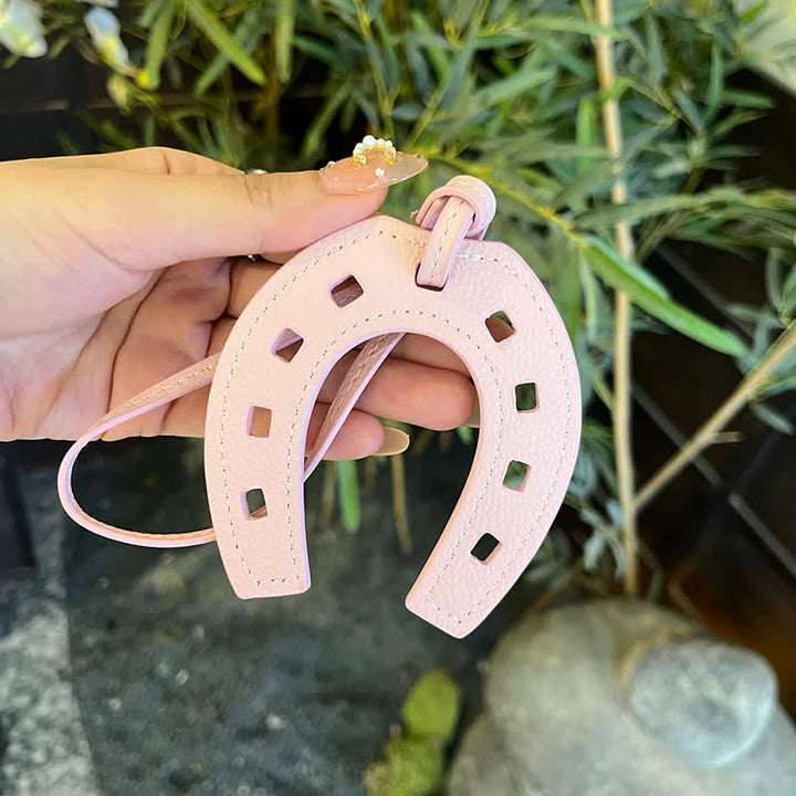 Hangings Einfacher Hufeisenanhänger Leder-Schlüsselanhänger