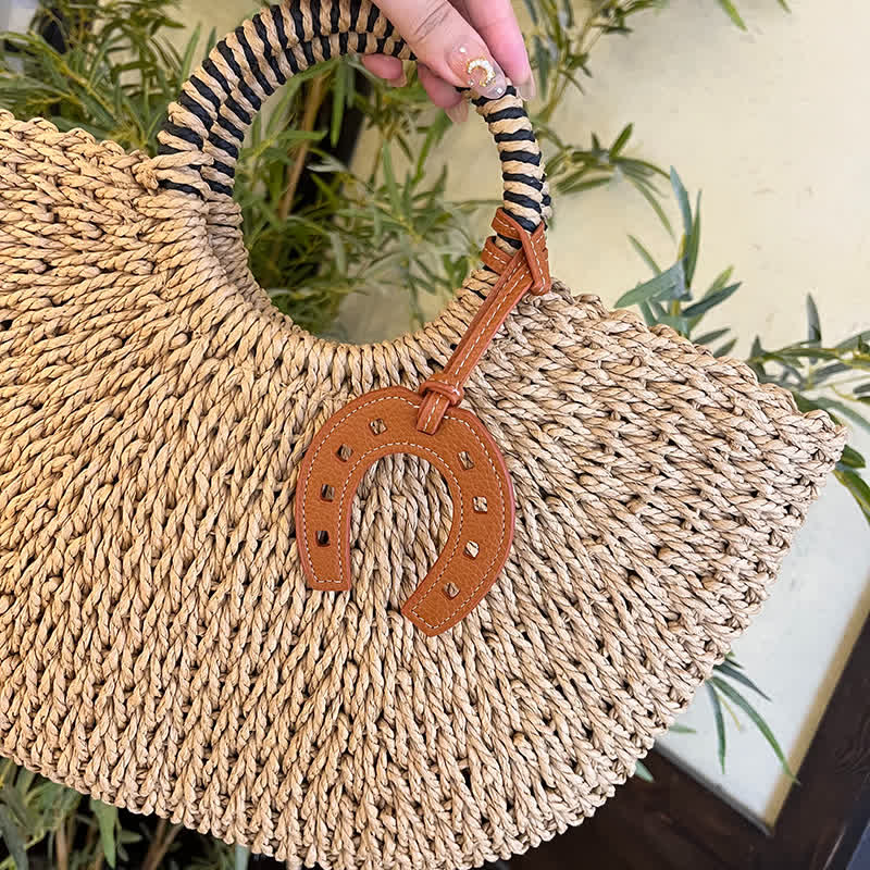 Hangings Einfacher Hufeisenanhänger Leder-Schlüsselanhänger