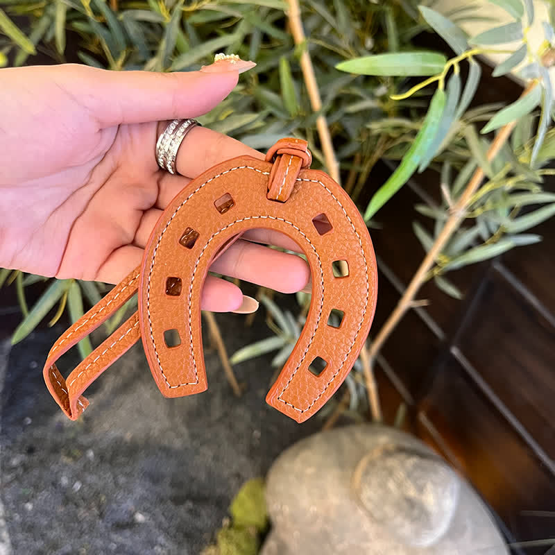 Hangings Einfacher Hufeisenanhänger Leder-Schlüsselanhänger