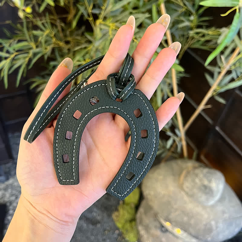 Hangings Einfacher Hufeisenanhänger Leder-Schlüsselanhänger