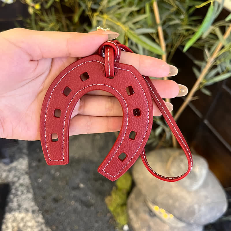 Hangings Einfacher Hufeisenanhänger Leder-Schlüsselanhänger