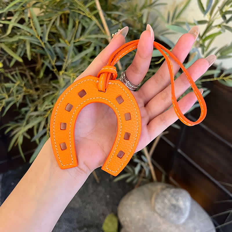 Hangings Einfacher Hufeisenanhänger Leder-Schlüsselanhänger