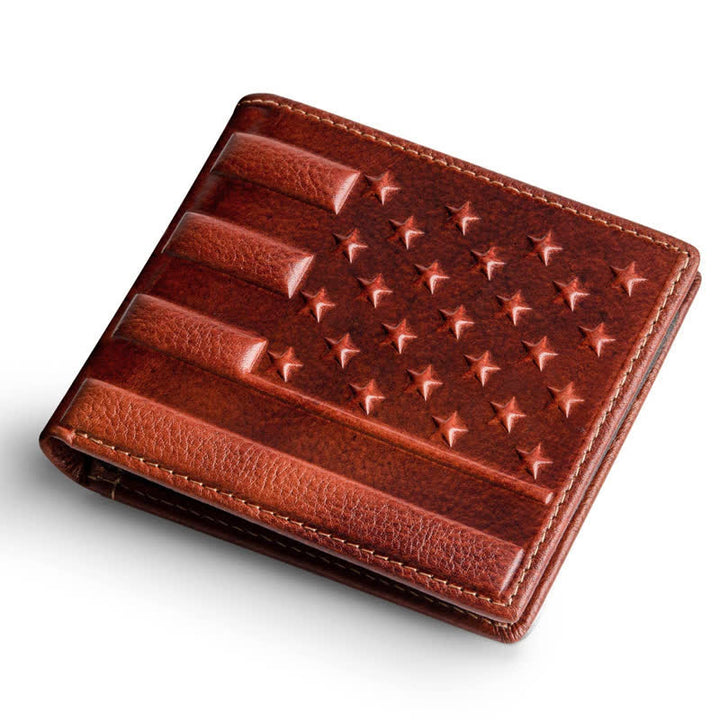Portemonnaie aus Leder mit geprägter patriotischer amerikanischer Flagge