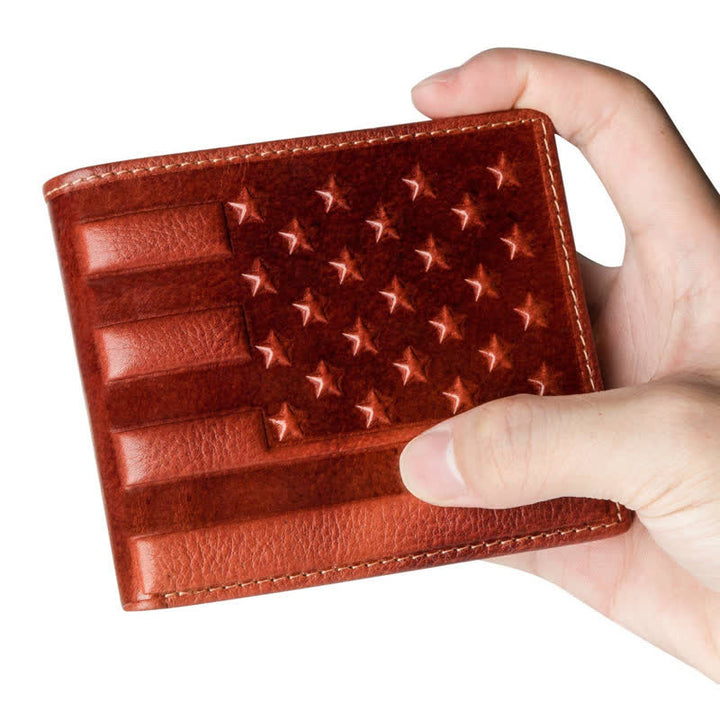 Portemonnaie aus Leder mit geprägter patriotischer amerikanischer Flagge
