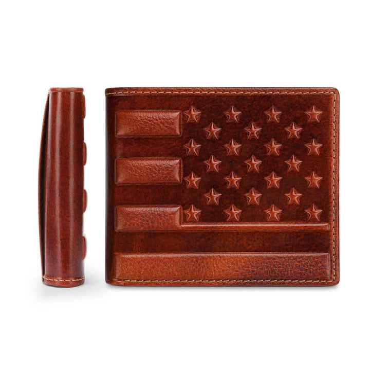 Portemonnaie aus Leder mit geprägter patriotischer amerikanischer Flagge