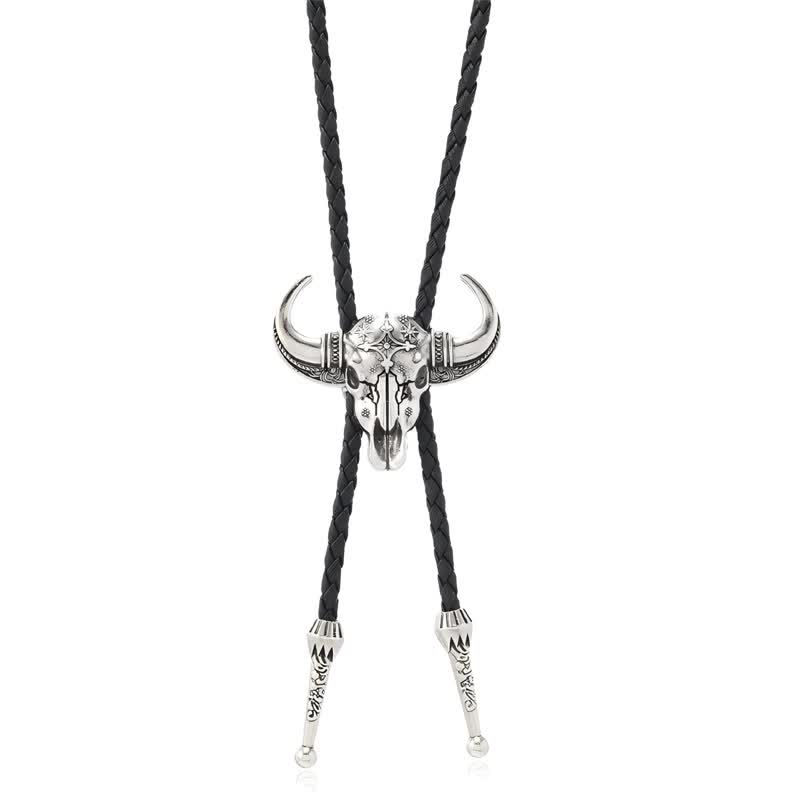Bolo-Krawatte im Western-Stil mit Bullenherz-Motiv in Türkis