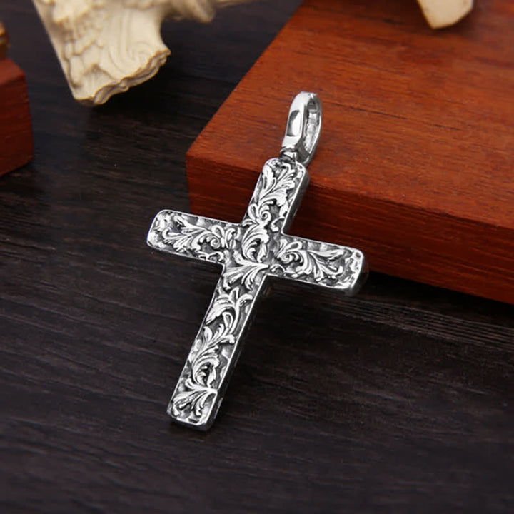 Antike Halskette mit Adlerkreuz aus Gold und Silber