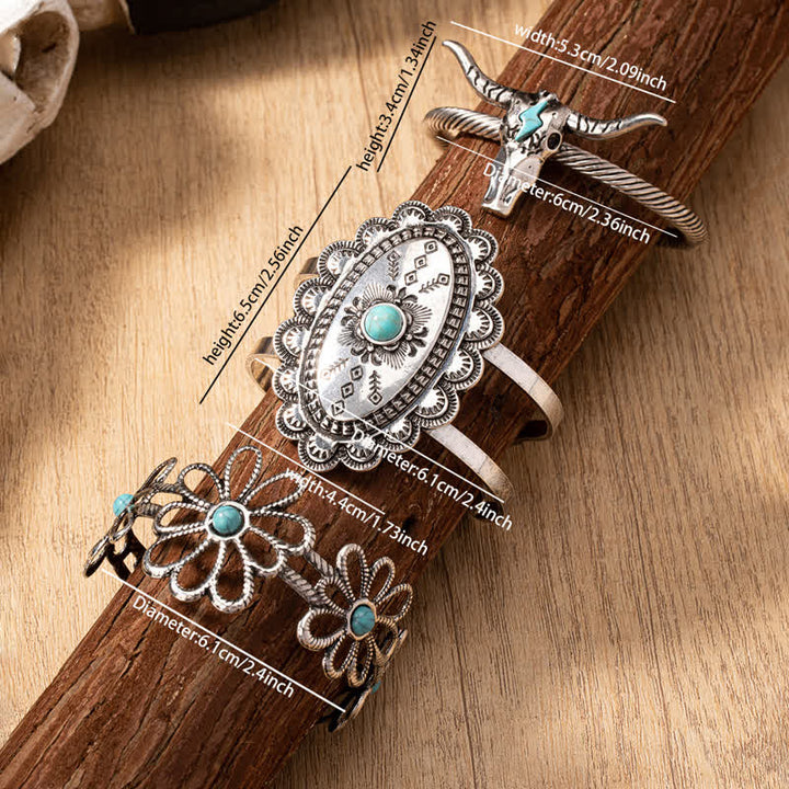 Western Cowboy Türkis Cowgirl Bull Conch Armband