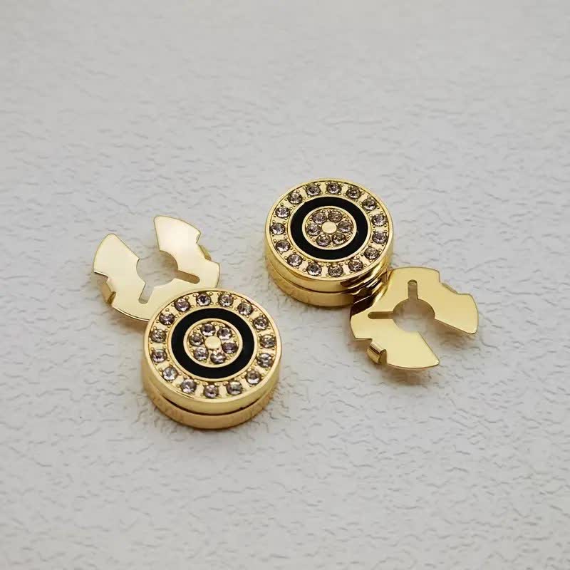 Herren-Manschettenknöpfe, 1 Paar, originelles, aufsteckbares, elegantes Knopfabdeckungs-Set - Gold - image 0