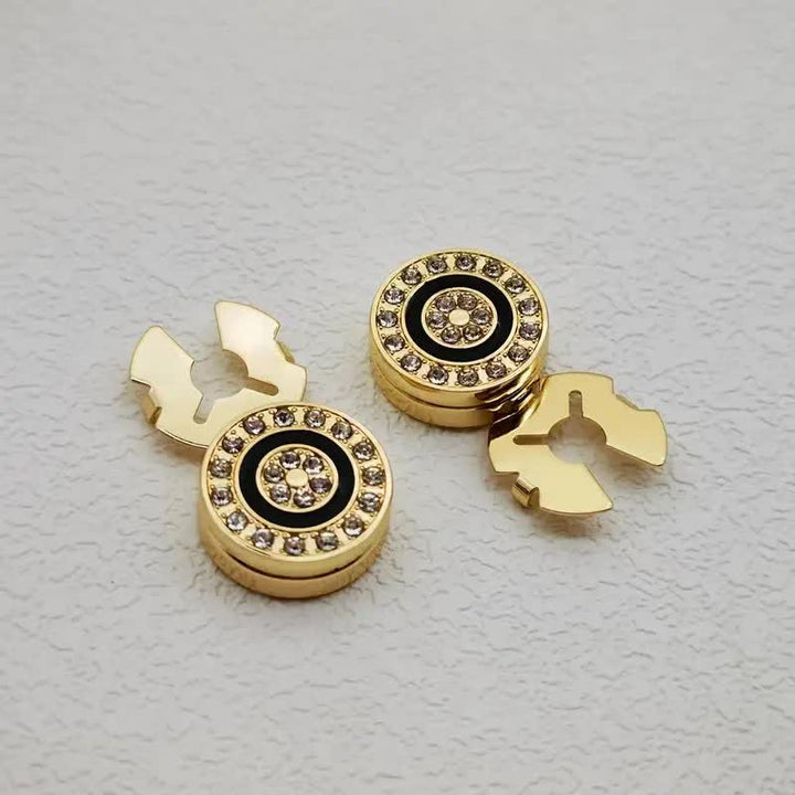Herren-Manschettenknöpfe, 1 Paar, originelles, aufsteckbares, elegantes Knopfabdeckungs-Set - Gold - image 0