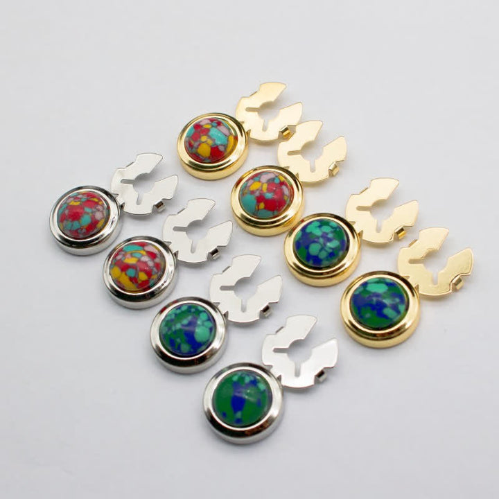 Manschettenknöpfe für Herren, 1 Paar, zum Aufstecken, Barock-Harz, Knopfabdeckungen - image 0