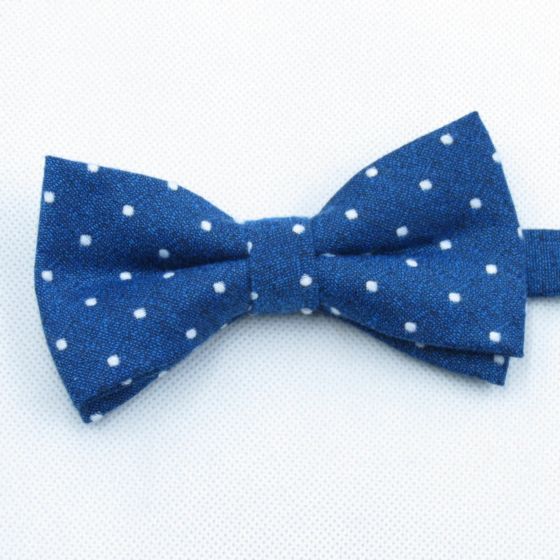 3-teiliges Herren-Krawattenset mit stilvoller Fliege und Punkten - Blau - Fliege - image 41