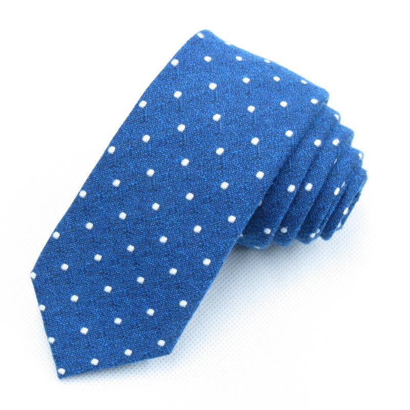 3-teiliges Herren-Krawattenset mit stilvoller Fliege und Punkten - Blau - Krawatte - image 40