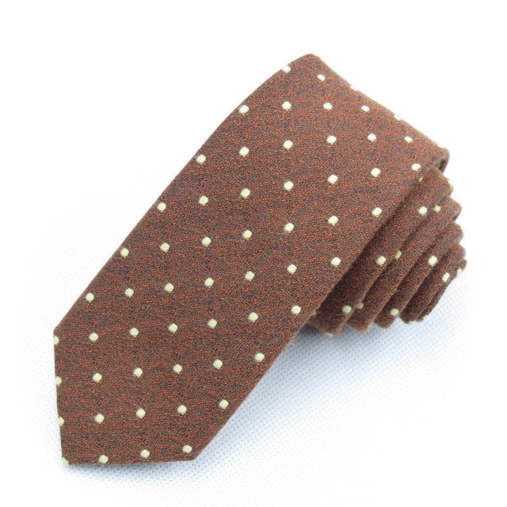 3-teiliges Herren-Krawattenset mit stilvoller Fliege und Punkten - Braun - Krawatte - image 24