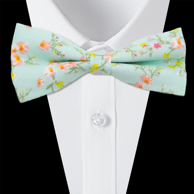 3-teiliges Krawattenset für Herren mit Blumen und Paisleymuster aus Baumwolle