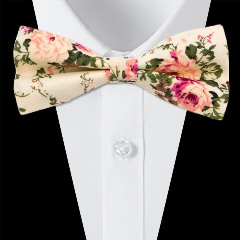3-teiliges Krawattenset für Herren mit Blumen und Paisleymuster aus Baumwolle