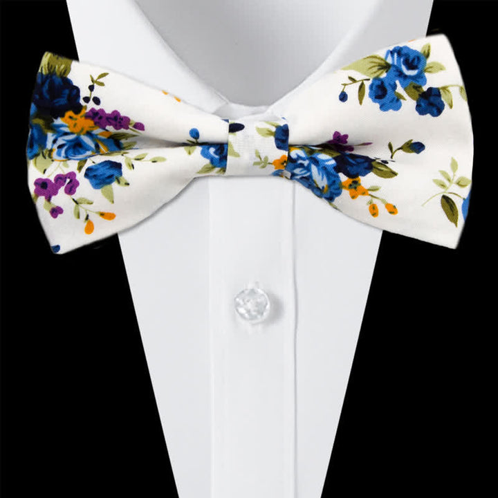 3-teiliges Krawattenset für Herren mit Blumen und Paisleymuster aus Baumwolle