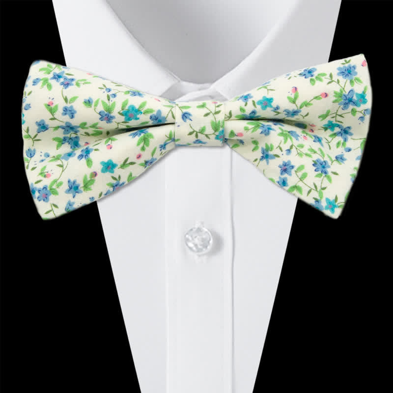 3-teiliges Krawattenset für Herren mit Blumen und Paisleymuster aus Baumwolle